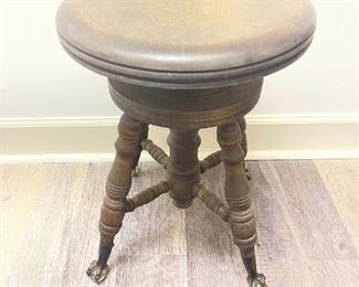 Vintage Wooden Piano Stool