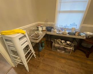 Bar stools, kitchen items.