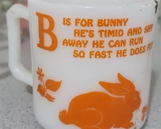 Vintage milk glass childs mug