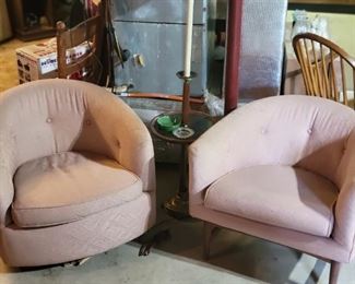 Barrel shaped side chairs 