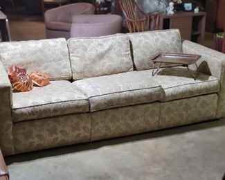 Upholstered mid century couch 