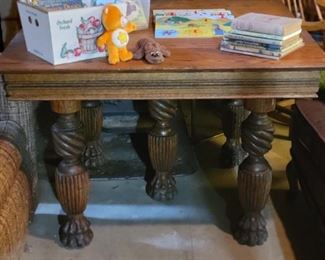 Carved leg dining table 