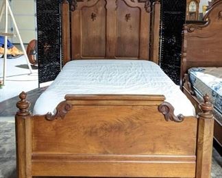 Ornate Antique Full Size Bed Mattress and Box Springs