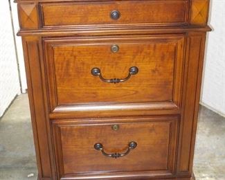 Vintage Mahogany Two Drawer Filing Cabinet with 1 Drawer