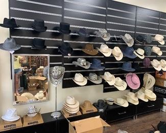 Hat retail wall system with drawers, $850