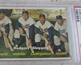 PSA Graded 1957 Topps Dodgers' Sluggers Baseball Card