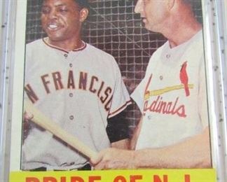 1963 Topps Pride of N.L. Willie Mays & Stan Musial Baseball Card 