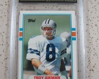 GMA Graded 1989 Topps Traded Troy Aikman Rookie Card