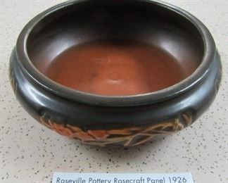 1926 Roseville Pottery Rosecraft Panel Bowl