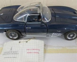 Franklin Mint Die Cast 1965 Mako Shark Corvette 