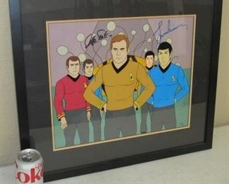 Star Trek Cel - Limited Edition #6 of 30 - Autographed By William Shatner & Leonard Nimoy - Certified Certificate on Back