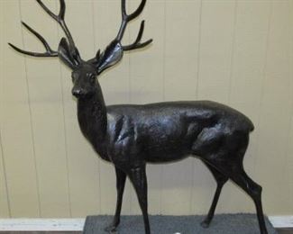 57" Tall Cast Aluminum Buck Deer Statue