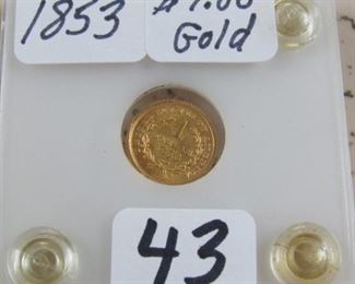 1853 Gold $1.00 Coin