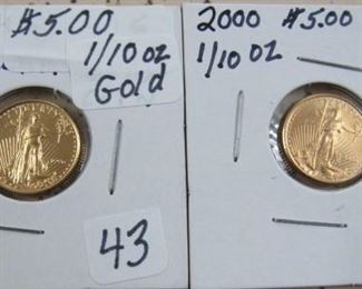 $5.00 Gold Coins - 1/10 oz Each
