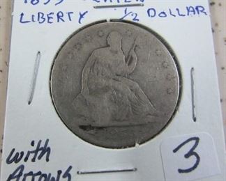 1855 Liberty Seated Half Dollar - Lots More Coins Not Shown
