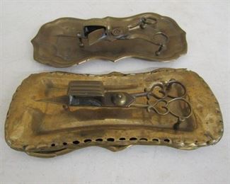 Brass Candlestick Snuffers w/Trays 