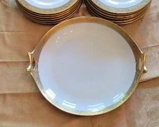 Bavaria China 12 Small plates 6.5in, Serving plate 9.5in