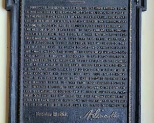 Cast Iron Plaque Lincolns Gettysburg Speech 19H X 13W X .25D