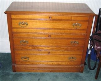 Chest of Drawers 3 oak, refinished 32H X 38W X 18D