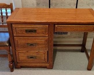 Matching Desk Chair  Oak Desk 30H X 43W x 18D, Chair 33H X 17.5W X 17D