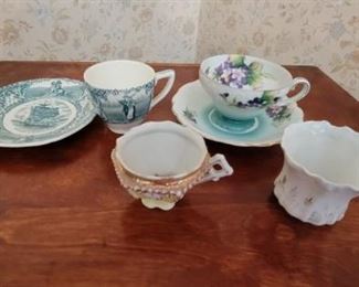 Miniture Cups Saucers  4 England, Japan hand painted