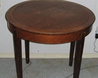 Round Card Table Oak reversable top to felt top