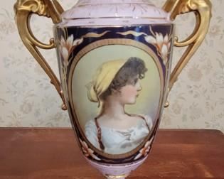 Urn Hand painted 9.5H X 6.5W