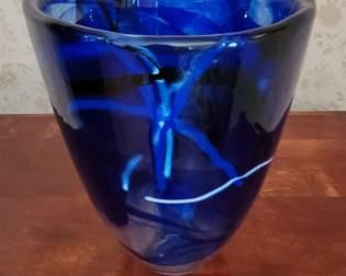 Vase Costa Boda Sweden Cobalt blue 8H X 6Dia.