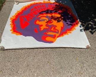 HUGE vintage black light Jimmy Hendrix poster.