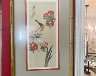 Framed Asian wall art.