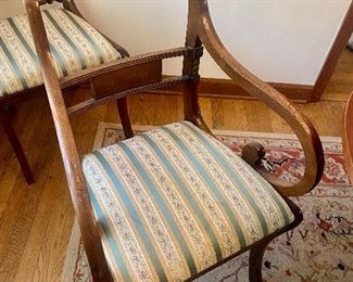 English Regency rope back armchair.