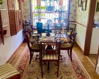 Sun filled dining room.