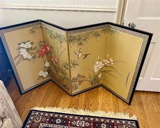 Asian style painted screen.