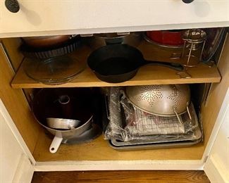 Cooking items, some still new in the package.