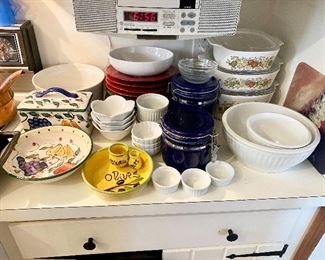 Corning Ware "Spice of Life", mixing bowls & storage jars.