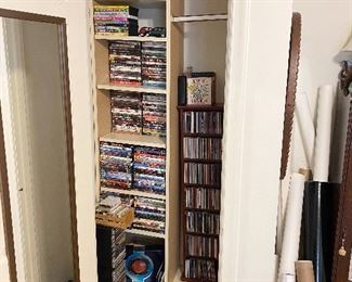 Closet full of CD's and DVD's.