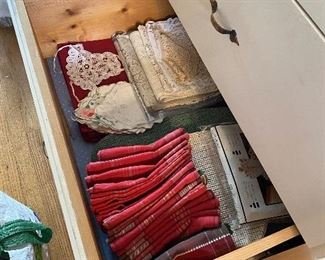 Drawers full of Holiday linens.