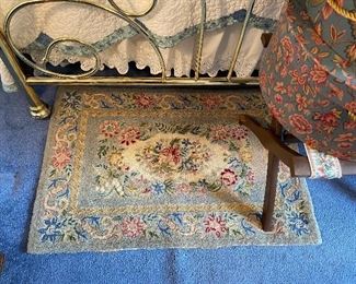 Pretty hand hooked rug.