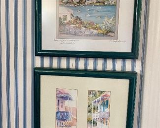 Colorful seaside artwork.