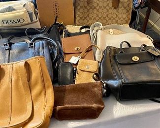 So many purses!!!!  Vintage and new Coach are just some of the handbags.