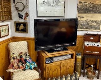 Victorian nursing rocking chair in the corner.