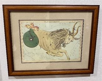 Capricorn zodiac framed print.