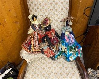 Vintage Haitian fabric dolls.