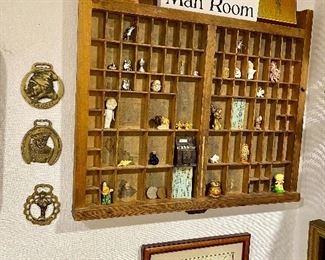 Printer's tray filled with miniatures.