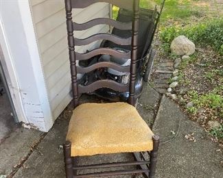 Ladder back antique chair.