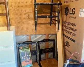 Three Hitchcock chairs with fruit stencil.