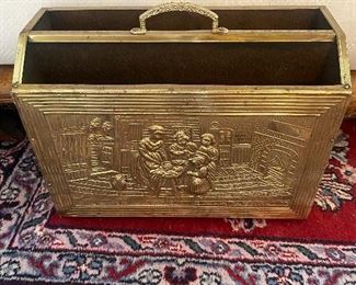 Brass embossed magazine holder.