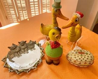 Vintage Easter, rare German ducks and chick candy containers.