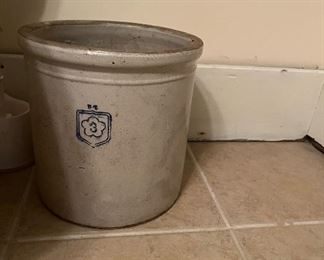 3 gallon crock—Burley & Winter Pottery of Crooksville, OH