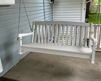 White porch swing